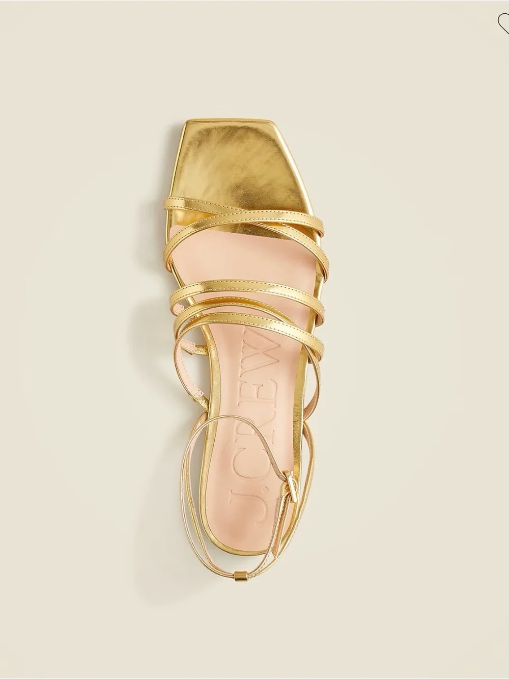 J.Crew New Cappy Strap Gold Sandals 9.5 NWOT - Picture 2 of 12